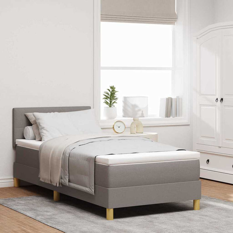 vidaXL Boxspring ágy matraccal matracmal Tópszínű 90 x 200 cm szövet