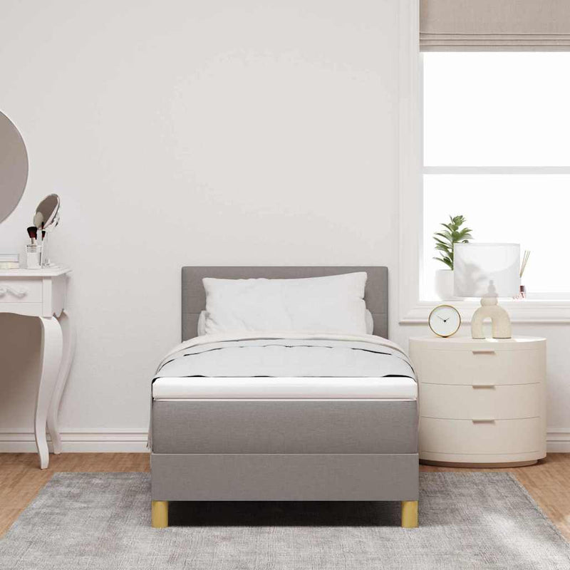 vidaXL Boxspring ágy matraccal matracmal Tópszínű 90 x 200 cm szövet
