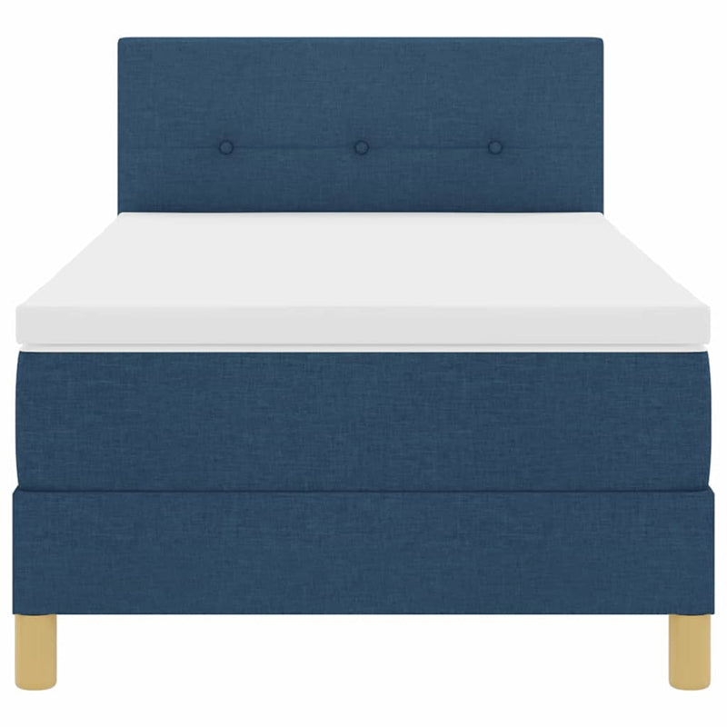 vidaXL Boxspring ágy matraccal matracmal Kék 90 x 200 cm szövet