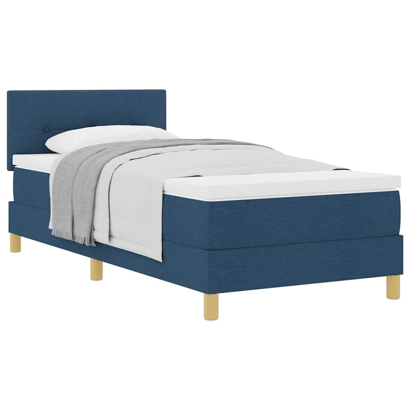 vidaXL Boxspring ágy matraccal matracmal Kék 90 x 200 cm szövet