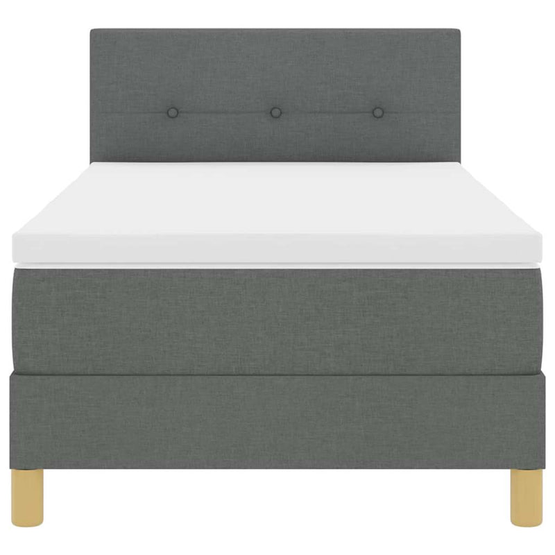 vidaXL Boxspring ágy matraccal Sötétszürke 100 x 200 cm szövet