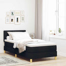 vidaXL Boxrugós ágy párnával fejtámlával Fekete 100 x 200 cm szövet