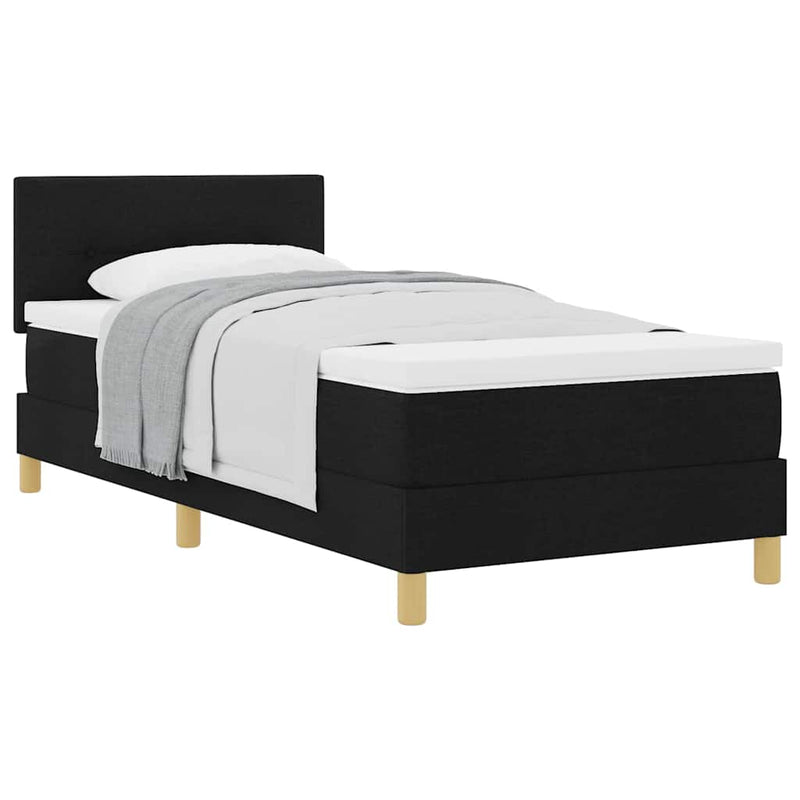 vidaXL Boxspring ágy matraccal matracmal Fekete 100 x 200 cm szövet