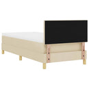 vidaXL Boxrugós ágy párnával fejtámlával Krém 100 x 200 cm szövet