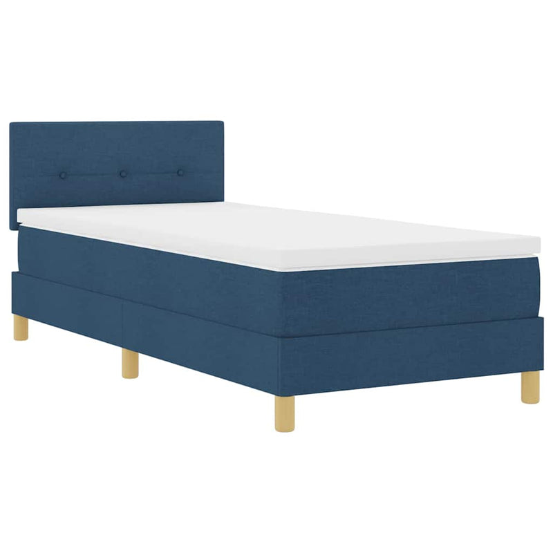 vidaXL Boxspring ágy matraccal matracmal Kék 100 x 200 cm szövet