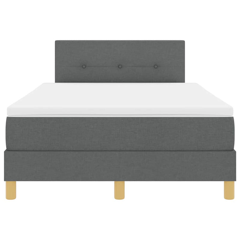 vidaXL Boxspring ágy matraccal Sötétszürke 120 x 190 cm szövet