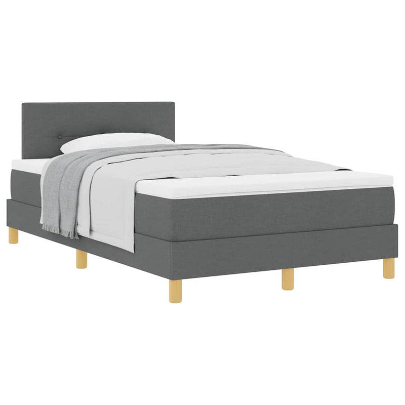 vidaXL Boxspring ágy matraccal Sötétszürke 120 x 190 cm szövet