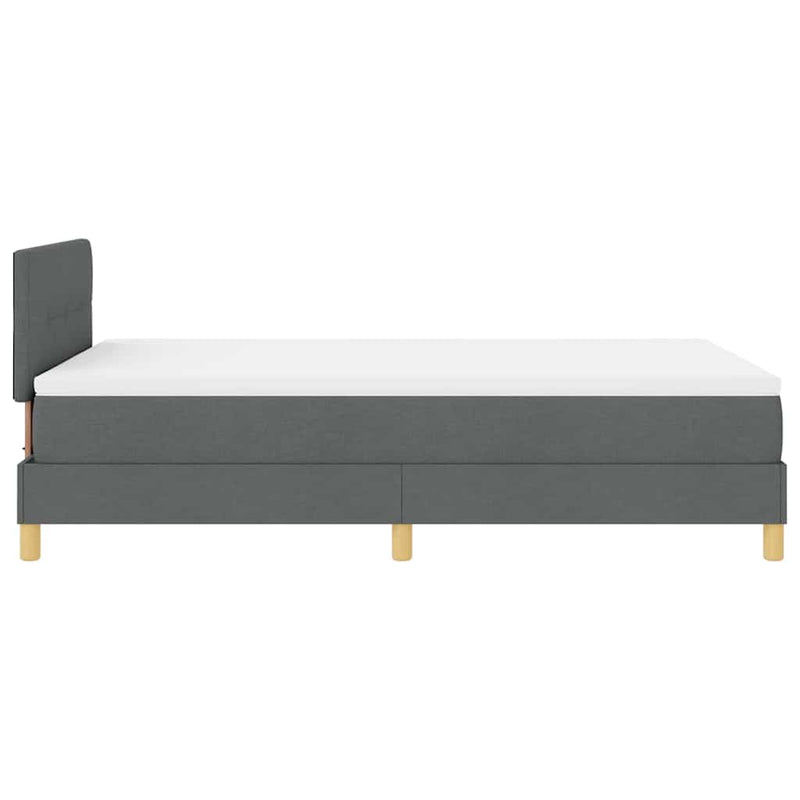 vidaXL Boxspring ágy matraccal Sötétszürke 120 x 190 cm szövet