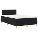 vidaXL Boxrugós ágy párnával fejtámlával Fekete 120 x 190 cm szövet
