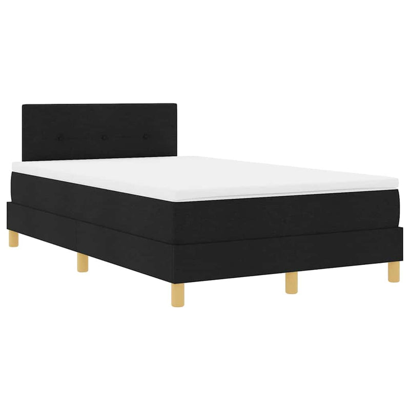 vidaXL Boxspring ágy matraccal matracmal Fekete 120 x 190 cm szövet