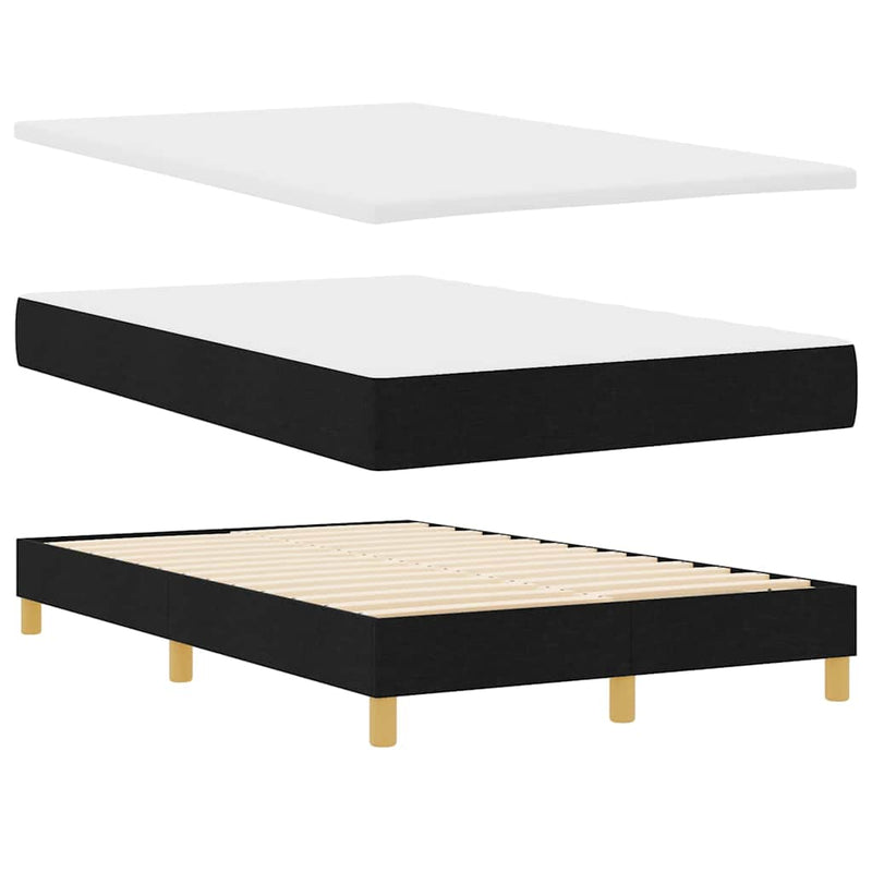 vidaXL Boxspring ágy matraccal matracmal Fekete 120 x 190 cm szövet