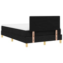 vidaXL Boxrugós ágy párnával fejtámlával Fekete 120 x 190 cm szövet