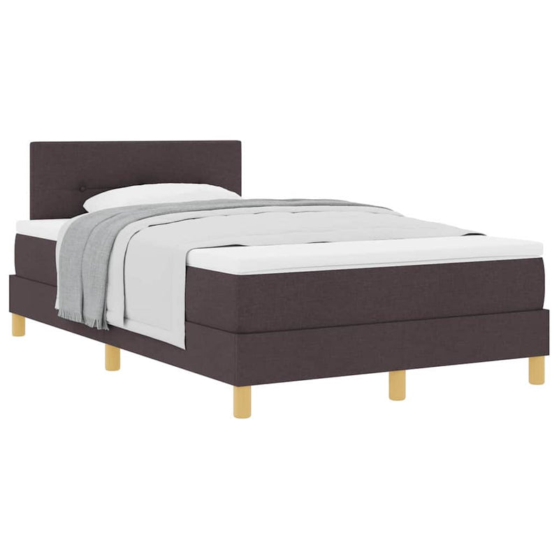 vidaXL Boxspring ágy matraccal sötétbarna 120 x 190 cm szövet
