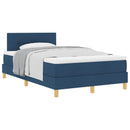 vidaXL Boxrugós ágy párnával fejtámlával Kék 120 x 190 cm szövet