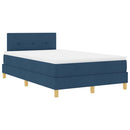 vidaXL Boxrugós ágy párnával fejtámlával Kék 120 x 190 cm szövet