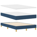 vidaXL Boxrugós ágy párnával fejtámlával Kék 120 x 190 cm szövet