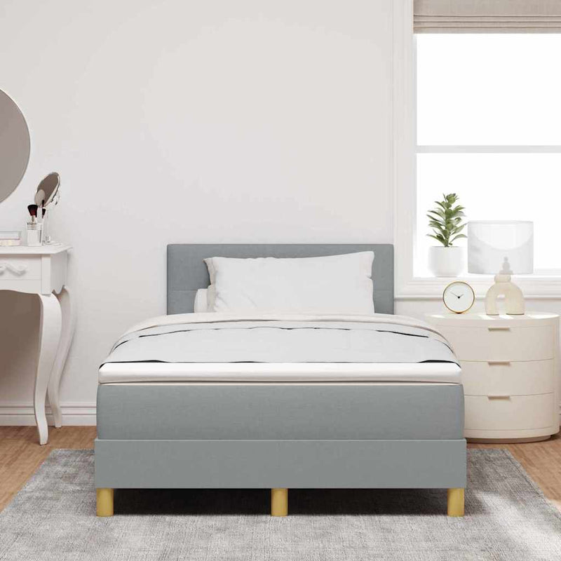 vidaXL Boxspring ágy matraccal Világosszürke 120 x 200 cm szövet