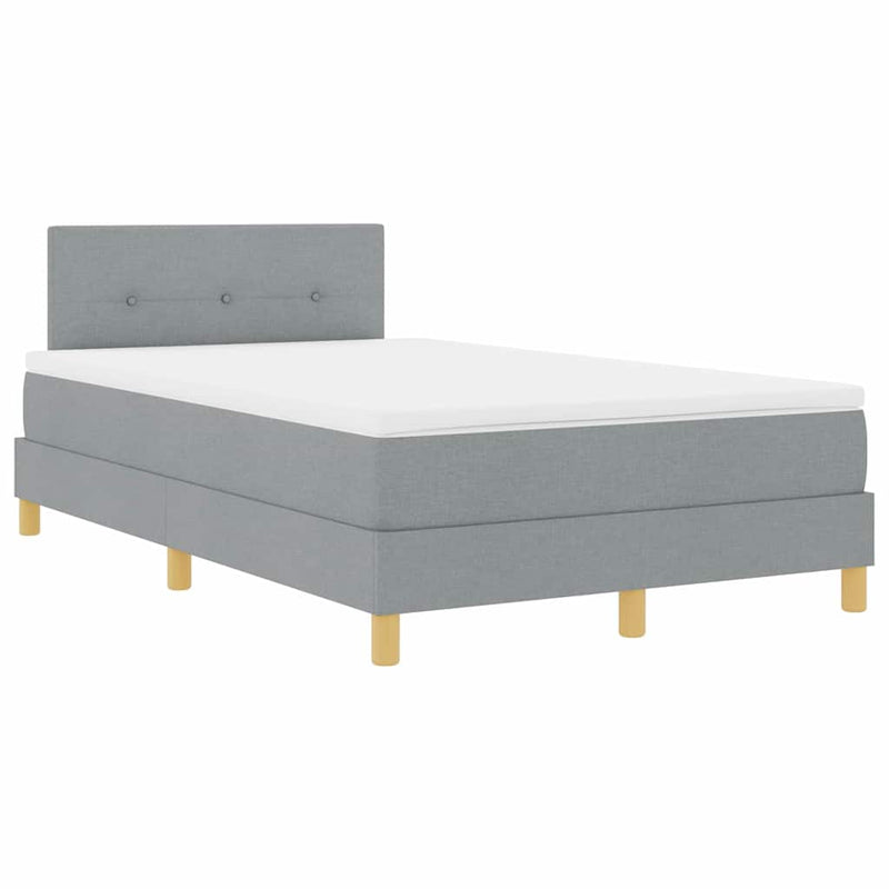 vidaXL Boxspring ágy matraccal Világosszürke 120 x 200 cm szövet