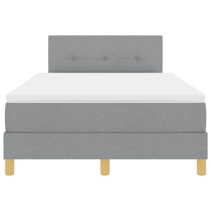 vidaXL Boxspring ágy matraccal Világosszürke 120 x 200 cm szövet