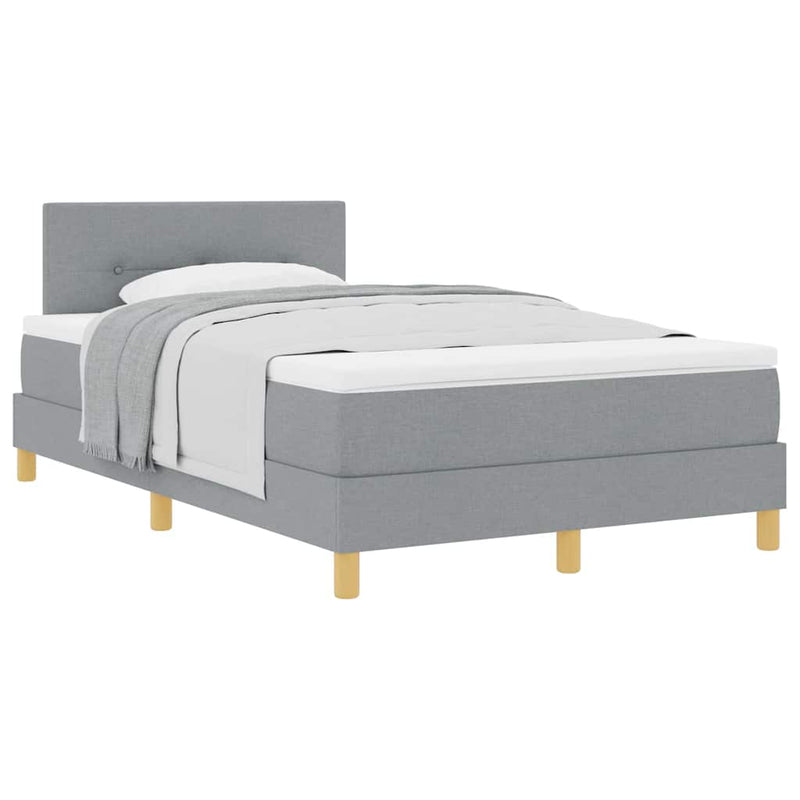 vidaXL Boxspring ágy matraccal Világosszürke 120 x 200 cm szövet