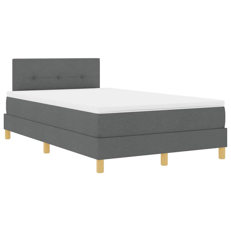 vidaXL Boxspring ágy matraccal Sötétszürke 120 x 200 cm szövet
