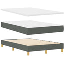 vidaXL Boxrugós ágy párnával Sötétszürke 120 x 200 cm szövet