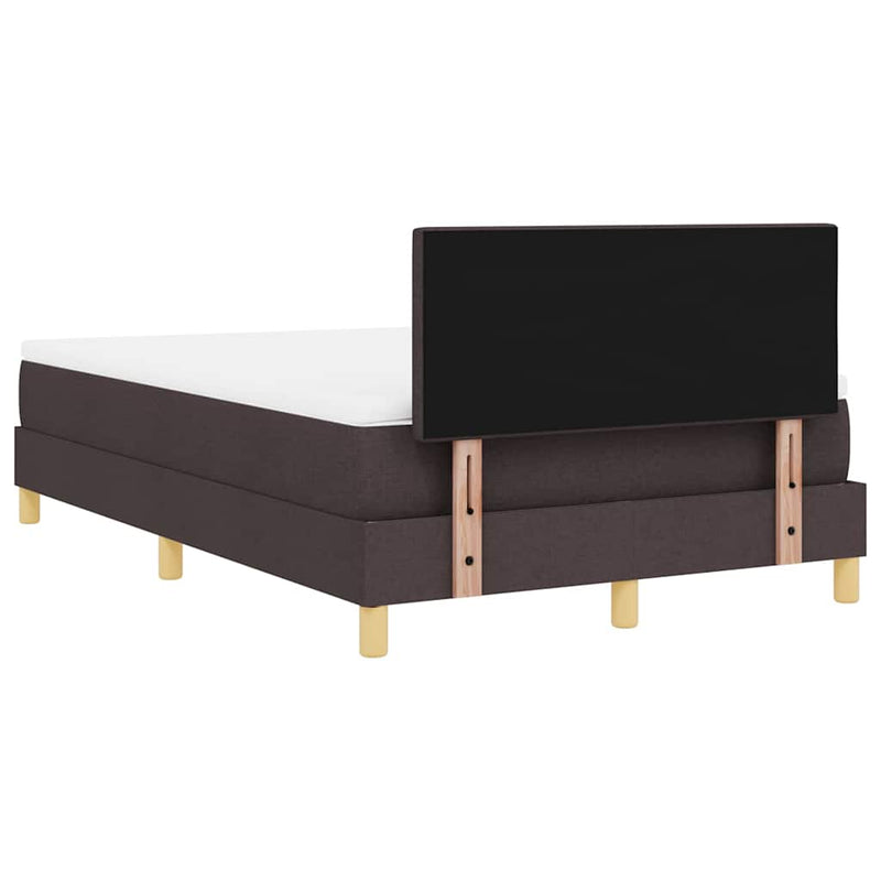vidaXL Boxspring ágy matraccal sötétbarna 120 x 200 cm szövet