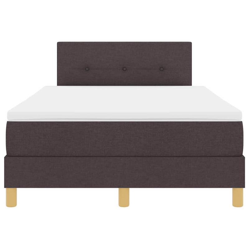 vidaXL Boxspring ágy matraccal sötétbarna 120 x 200 cm szövet