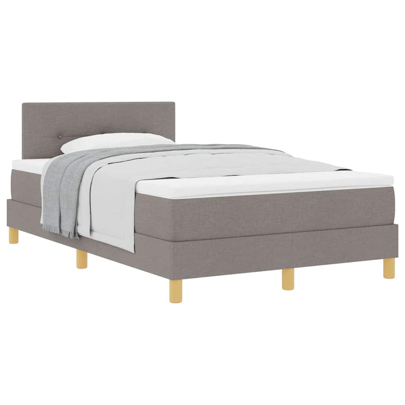 vidaXL Boxspring ágy matraccal matracmal Tópszínű 120 x 200 cm szövet