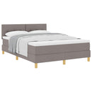 vidaXL Boxrugós ágy párnával fejtámlával Tópszínű 140 x 190 cm szövet