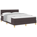 vidaXL Boxrugós ágy párnával Sötét Barna 160 x 200 cm szövet