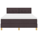 vidaXL Boxrugós ágy párnával Sötét Barna 160 x 200 cm szövet