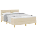 vidaXL Boxrugós ágy párnával fejtámlával Krém 160 x 200 cm szövet
