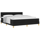vidaXL Boxrugós ágy párnával fejtámlával Fekete 180 x 200 cm szövet