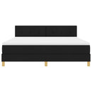 vidaXL Boxrugós ágy párnával fejtámlával Fekete 180 x 200 cm szövet