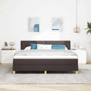 vidaXL Boxrugós ágy párnával Sötét Barna 180 x 200 cm szövet