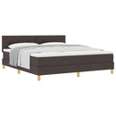 vidaXL Boxrugós ágy párnával Sötét Barna 180 x 200 cm szövet