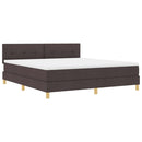 vidaXL Boxrugós ágy párnával Sötét Barna 180 x 200 cm szövet
