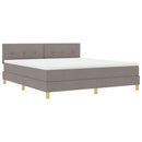 vidaXL Boxrugós ágy párnával fejtámlával Tópszínű 180 x 200 cm szövet