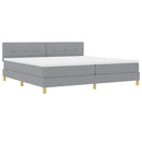 vidaXL Boxrugós ágy párnával Világosszürke 200 x 200 cm szövet