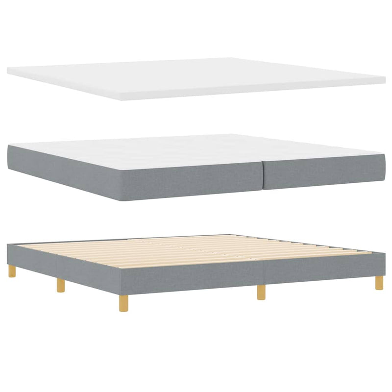 vidaXL Boxspring ágy matraccal Világosszürke 200 x 200 cm szövet