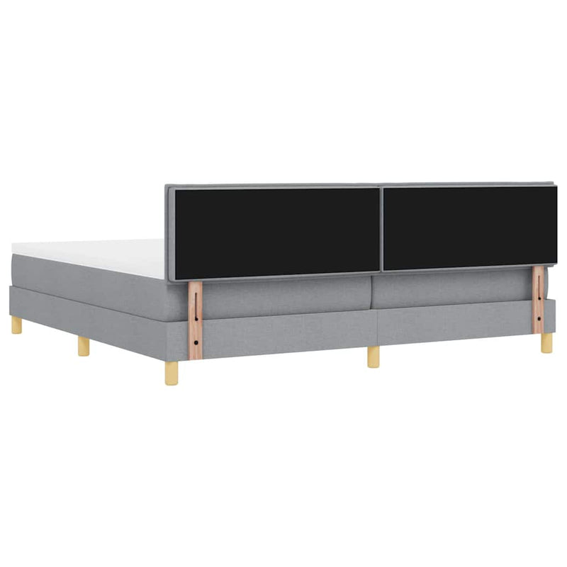 vidaXL Boxspring ágy matraccal Világosszürke 200 x 200 cm szövet