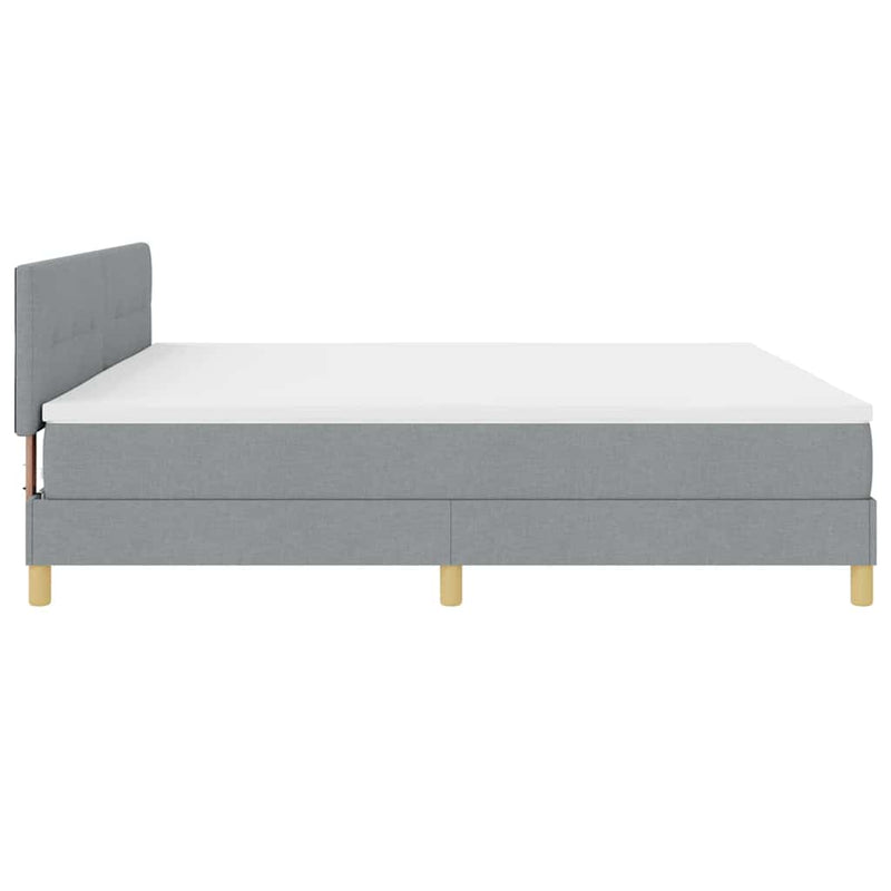 vidaXL Boxspring ágy matraccal Világosszürke 200 x 200 cm szövet