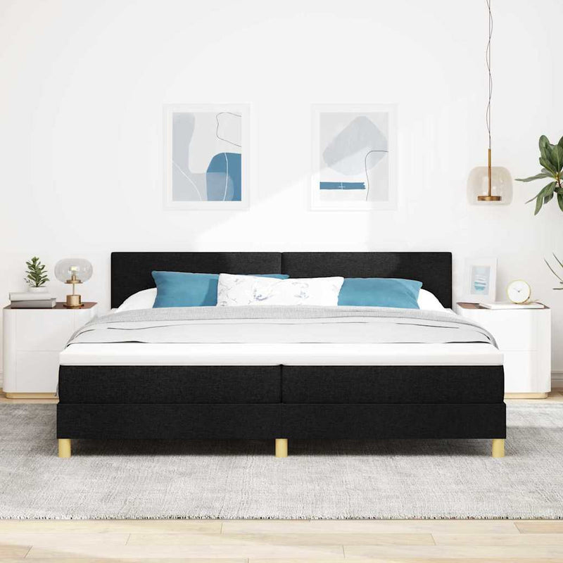 vidaXL Boxspring ágy matraccal matracmal Fekete 200 x 200 cm szövet