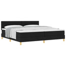 vidaXL Boxrugós ágy párnával fejtámlával Fekete 200 x 200 cm szövet