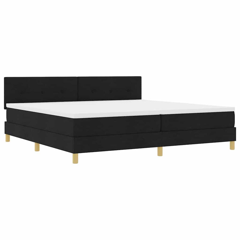 vidaXL Boxspring ágy matraccal matracmal Fekete 200 x 200 cm szövet