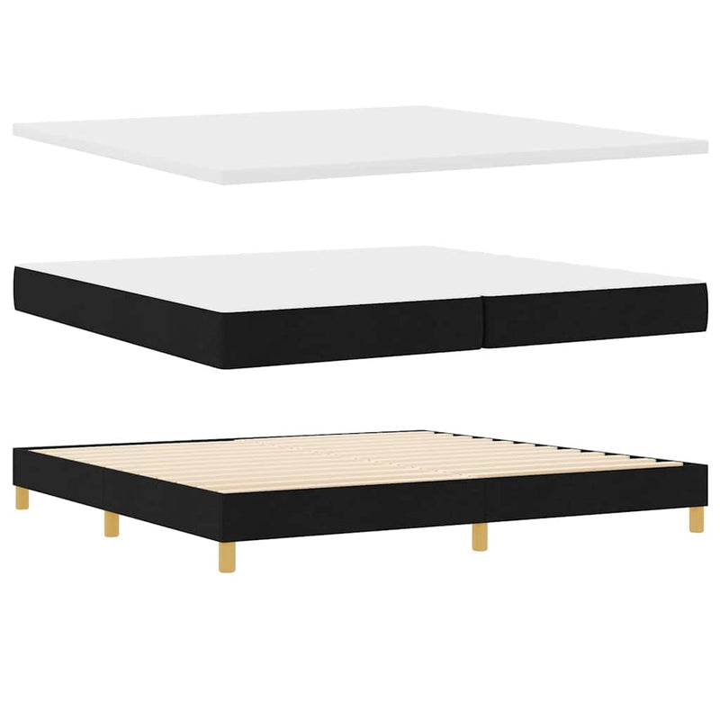vidaXL Boxspring ágy matraccal matracmal Fekete 200 x 200 cm szövet