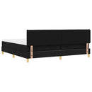 vidaXL Boxrugós ágy párnával fejtámlával Fekete 200 x 200 cm szövet