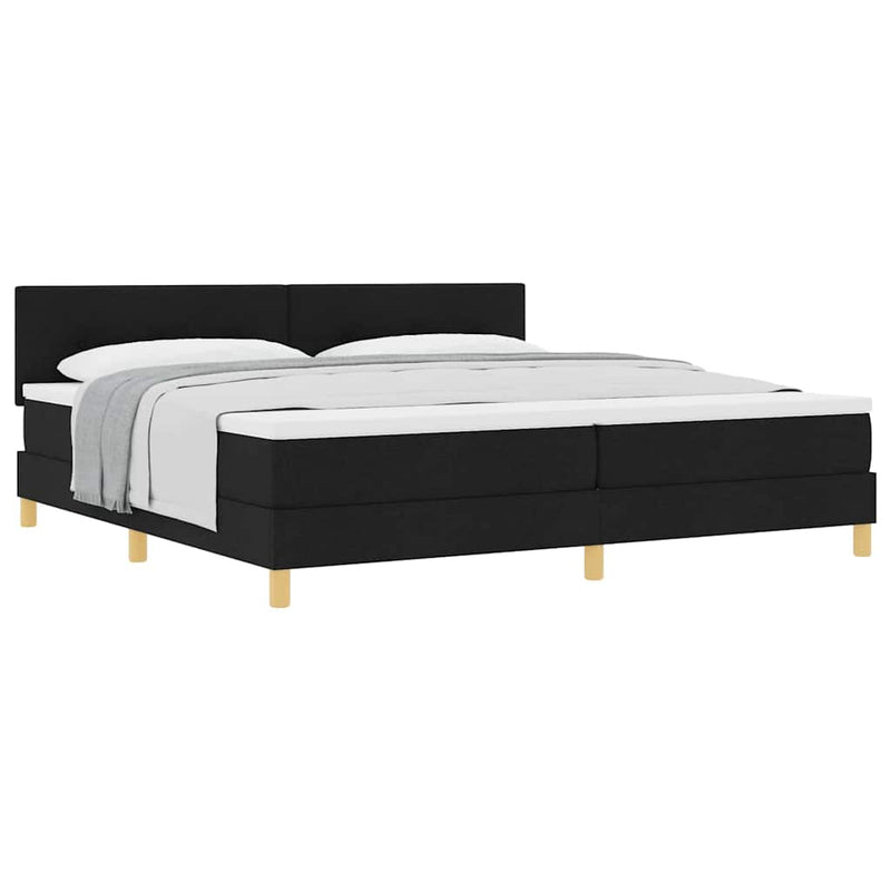vidaXL Boxspring ágy matraccal matracmal Fekete 200 x 200 cm szövet