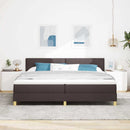 vidaXL Boxrugós ágy párnával Sötét Barna 200 x 200 cm szövet